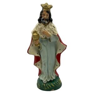 Vintage King‎ Nativity Figurine Hand-Painted Christmas Holiday Decor